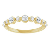 14K Gold Round Lab-Grown Diamond Shared-Prong Accented Anniversary Band – 1/3–5/8 CTW - Yellow Gold - view 5