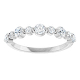 Platinum Round Natural Diamond Shared-Prong Accented Anniversary Band – 3/8–1/2 CTW - view 5