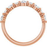 14K Gold Round Lab-Grown Diamond Shared-Prong Accented Anniversary Band – 1/3–5/8 CTW - Rose Gold - view 2