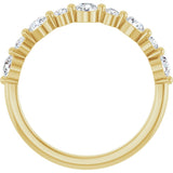 14K Gold Round Lab-Grown Diamond Shared-Prong Accented Anniversary Band – 1/3–5/8 CTW - Yellow Gold - view 4