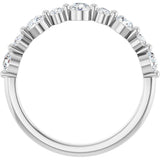 14K Gold Round Lab-Grown Diamond Shared-Prong Accented Anniversary Band – 1/3–5/8 CTW - White Gold - view 4