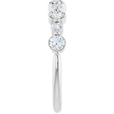 14K Gold Round Lab-Grown Diamond Shared-Prong Accented Anniversary Band – 1/3–5/8 CTW - White Gold - view 2