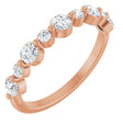 14K Gold Round Natural Diamond Shared-Prong Accented Anniversary Band – 3/8–1/2 CTW - Rose Gold