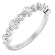 Platinum Round Natural Diamond Shared-Prong Accented Anniversary Band – 3/8–1/2 CTW