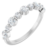 Platinum Round Lab-Grown Diamond Shared-Prong Accented Anniversary Band – 1/3–5/8 CTW