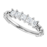 Platinum Square Lab-Grown Diamond Five-Stone Sculptural Anniversary Band - 1/2 CTW - view 5