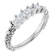 Platinum Square Lab-Grown Diamond Five-Stone Sculptural Anniversary Band - 1/2 CTW