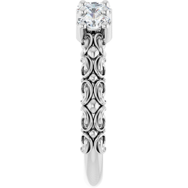 Platinum Oval Natural Diamond Five-Stone Sculptural Anniversary Band - 3/4 CTW - view 4