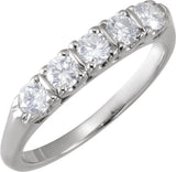 Platinum Round Natural Diamond Vintage-Inspired Anniversary Band – 1/2 CTW