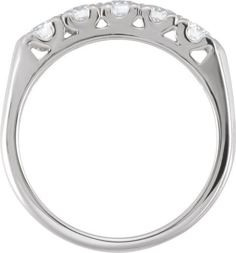 Platinum Round Natural Diamond Vintage-Inspired Anniversary Band – 1/2 CTW - view 2