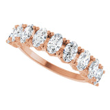 14K Gold Oval Lab-Grown Diamond Eleven-Stone U-Prong Hidden Heart Anniversary Band – 1 1/3–2 1/4 CTW - Rose Gold - view 5