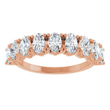 14K Gold Oval Lab-Grown Diamond Eleven-Stone U-Prong Hidden Heart Anniversary Band – 1 1/3–2 1/4 CTW - Rose Gold - view 3