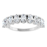 Platinum Oval Lab-Grown Diamond Eleven-Stone U-Prong Hidden Heart Anniversary Band – 1 1/3–2 1/4 CTW - view 3