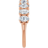14K Gold Oval Lab-Grown Diamond Eleven-Stone U-Prong Hidden Heart Anniversary Band – 1 1/3–2 1/4 CTW - Rose Gold - view 4
