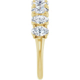 14K Gold Oval Lab-Grown Diamond Eleven-Stone U-Prong Hidden Heart Anniversary Band – 1 1/3–2 1/4 CTW - Yellow Gold - view 4
