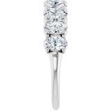 Platinum Oval Natural Diamond Eleven-Stone U-Prong Hidden Heart Anniversary Band – 1 3/8–2 1/3 CTW - view 4