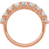 14K Gold Oval Lab-Grown Diamond Eleven-Stone U-Prong Hidden Heart Anniversary Band – 1 1/3–2 1/4 CTW - Rose Gold - view 2