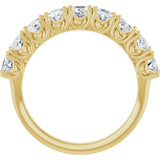 14K Gold Oval Lab-Grown Diamond Eleven-Stone U-Prong Hidden Heart Anniversary Band – 1 1/3–2 1/4 CTW - Yellow Gold - view 2