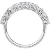 Platinum Oval Natural Diamond Eleven-Stone U-Prong Hidden Heart Anniversary Band – 1 3/8–2 1/3 CTW - view 2