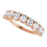 14K Gold Oval Natural Diamond Eleven-Stone U-Prong Hidden Heart Anniversary Band – 1 3/8–2 1/3 CTW - Rose Gold - view 5