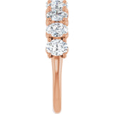 14K Gold Oval Lab-Grown Diamond Eleven-Stone U-Prong Hidden Heart Anniversary Band – 1 1/3–2 1/4 CTW - Rose Gold - view 4