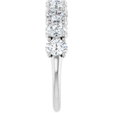 Platinum Oval Lab-Grown Diamond Eleven-Stone U-Prong Hidden Heart Anniversary Band – 1 1/3–2 1/4 CTW - view 4