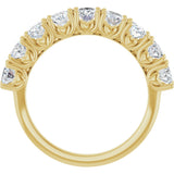 14K Gold Oval Lab-Grown Diamond Eleven-Stone U-Prong Hidden Heart Anniversary Band – 1 1/3–2 1/4 CTW - Yellow Gold - view 2