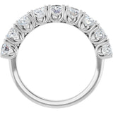 Platinum Oval Natural Diamond Eleven-Stone U-Prong Hidden Heart Anniversary Band – 1 3/8–2 1/3 CTW - view 2