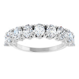 Platinum Oval Lab-Grown Diamond Eleven-Stone U-Prong Hidden Heart Anniversary Band – 1 1/3–2 1/4 CTW - view 3