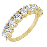 14K Gold Oval Lab-Grown Diamond Eleven-Stone U-Prong Hidden Heart Anniversary Band – 1 1/3–2 1/4 CTW - Yellow Gold