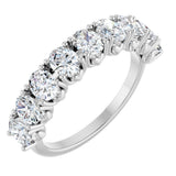 14K Gold Oval Lab-Grown Diamond Eleven-Stone U-Prong Hidden Heart Anniversary Band – 1 1/3–2 1/4 CTW - White Gold
