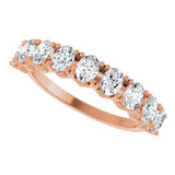 14K Gold Oval Lab-Grown Diamond Eleven-Stone U-Prong Hidden Heart Anniversary Band – 1 1/3–2 1/4 CTW - Rose Gold - view 5