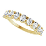 14K Gold Oval Lab-Grown Diamond Eleven-Stone U-Prong Hidden Heart Anniversary Band – 1 1/3–2 1/4 CTW - Yellow Gold - view 5