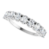 Platinum Oval Lab-Grown Diamond Eleven-Stone U-Prong Hidden Heart Anniversary Band – 1 1/3–2 1/4 CTW - view 5