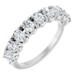 Platinum Oval Lab-Grown Diamond Eleven-Stone U-Prong Hidden Heart Anniversary Band – 1 1/3–2 1/4 CTW