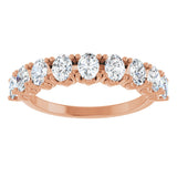 14K Gold Oval Lab-Grown Diamond Eleven-Stone U-Prong Hidden Heart Anniversary Band – 1 1/3–2 1/4 CTW - Rose Gold - view 3
