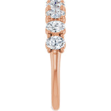 14K Gold Oval Lab-Grown Diamond Eleven-Stone U-Prong Hidden Heart Anniversary Band – 1 1/3–2 1/4 CTW - Rose Gold - view 4