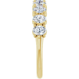 14K Gold Oval Lab-Grown Diamond Eleven-Stone U-Prong Hidden Heart Anniversary Band – 1 1/3–2 1/4 CTW - Yellow Gold - view 4