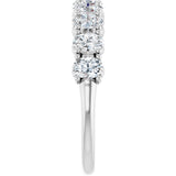 Platinum Oval Natural Diamond Eleven-Stone U-Prong Hidden Heart Anniversary Band – 1 3/8–2 1/3 CTW - view 4