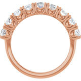 14K Gold Oval Lab-Grown Diamond Eleven-Stone U-Prong Hidden Heart Anniversary Band – 1 1/3–2 1/4 CTW - Rose Gold - view 2
