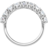 14K Gold Oval Lab-Grown Diamond Eleven-Stone U-Prong Hidden Heart Anniversary Band – 1 1/3–2 1/4 CTW - White Gold - view 2