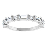 14K Gold Straight Baguette Natural Diamond Multi-Shape Anniversary Band – 1/5–5/8 CTW - White Gold - view 3