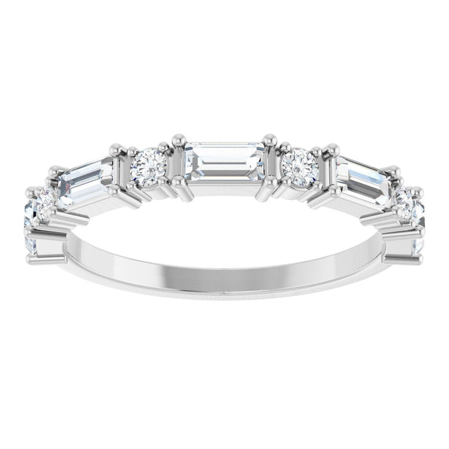 Platinum Straight Baguette Natural Diamond Multi-Shape Anniversary Band – 1/5–5/8 CTW - view 3