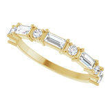 14K Gold Straight Baguette Natural Diamond Multi-Shape Anniversary Band – 1/5–5/8 CTW - Yellow Gold - view 5