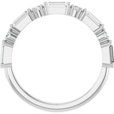 Platinum Straight Baguette Natural Diamond Multi-Shape Anniversary Band – 1/5–5/8 CTW - view 2