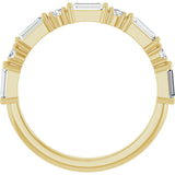 14K Gold Straight Baguette Natural Diamond Multi-Shape Anniversary Band – 1/5–5/8 CTW - Yellow Gold - view 2