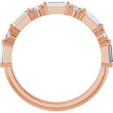 14K Gold Straight Baguette Natural Diamond Multi-Shape Anniversary Band – 1/5–5/8 CTW - Rose Gold - view 2