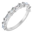 Platinum Straight Baguette Lab-Grown Diamond Multi-Shape Anniversary Band – 4x2 mm Stones