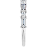 Platinum Straight Baguette Lab-Grown Diamond Multi-Shape Anniversary Band – 4x2 mm Stones - view 4
