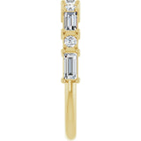 14K Gold Straight Baguette Lab-Grown Diamond Multi-Shape Anniversary Band – 4x2 mm Stones - Yellow Gold - view 4